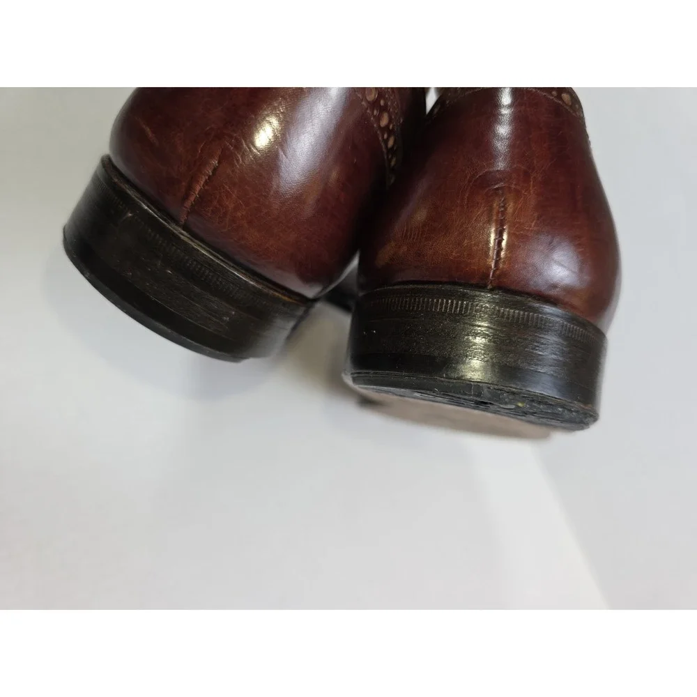 Lorenzo Banfi Mens Dress Shoes Vintage Leather Made In Italy Oxford Sz 8.5